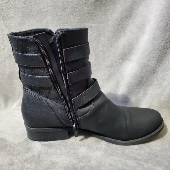 Guess Buckles and Straps Ankle Boots Black Size 9M - Picture 6 of 16